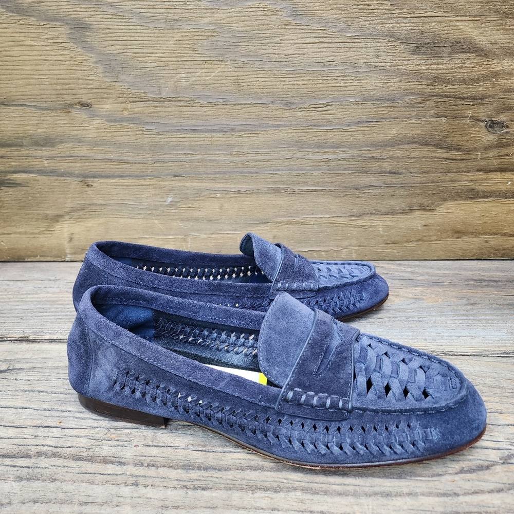 EUC Veronica Beard Dark Blue Suede Loafers Size 11
